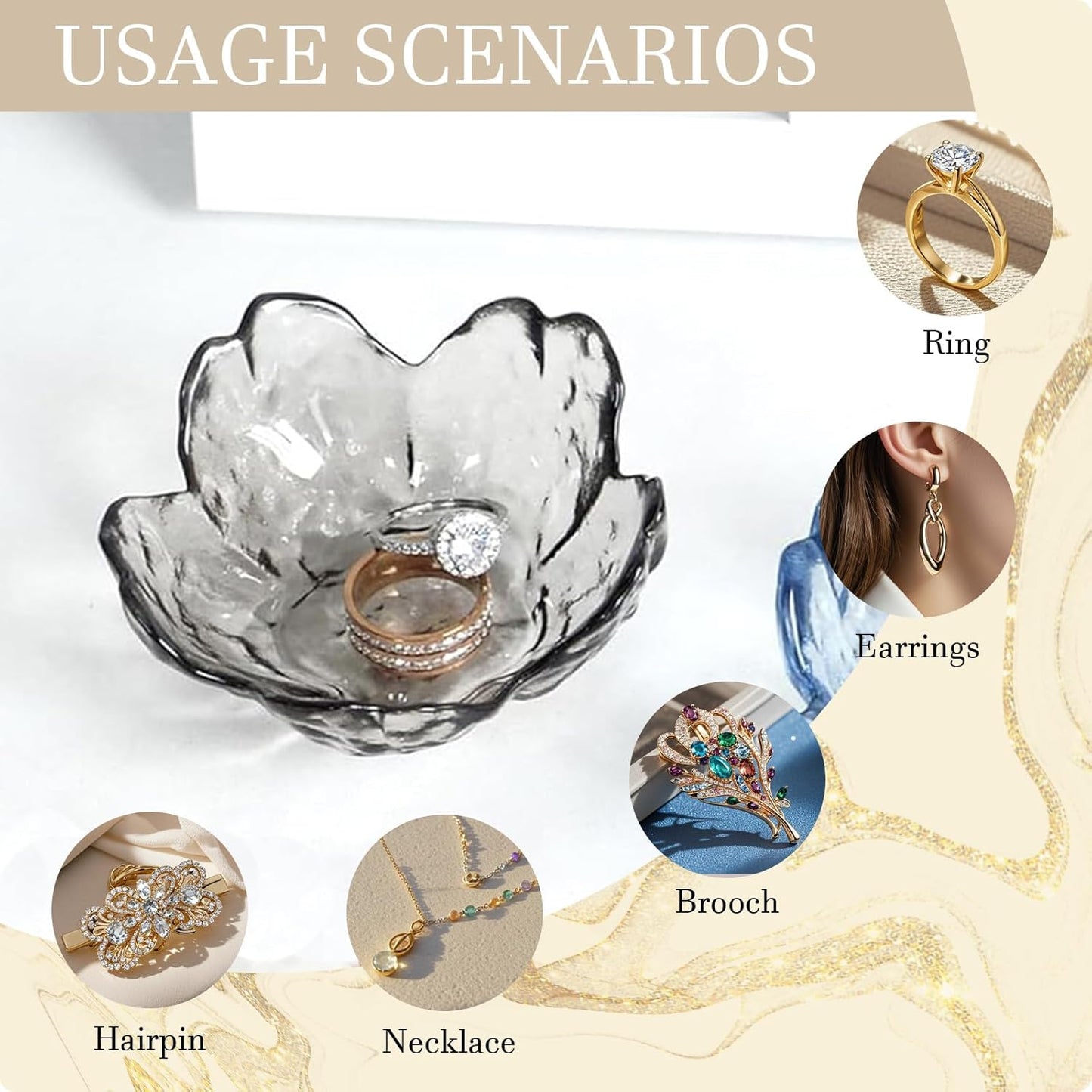 Gifts for Women Trinket Dish Unique Birthday New Home Gifts for Women Her Jewellery Tray Cute Room Decor Aesthetic Bedroom Accessories Ring Dish Holders Small Friendship Christmas House Warming Gifts