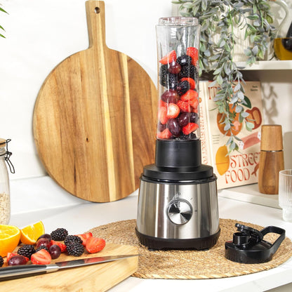 4 in 1 Juicer & Blender – Fruit Juicer & Smoothie Maker, 1L Jug Blender, Includes 600Ml Sports Bottle & Fridge Storage Container, Coffee & Spice Grinder, 2 Speed Settings & Pulse, 400W, EK4294