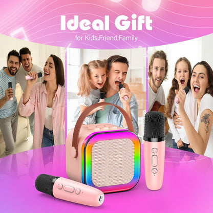 Karaoke Machine 2 Microphones, Birthday Gifts for Girls Toys Age 3-15 Year Old Girls Gifts Kids Microphone Toys for 3-12 Year Old Girls Birthday Presents Christmas Xmas Gifts for Kids Toys