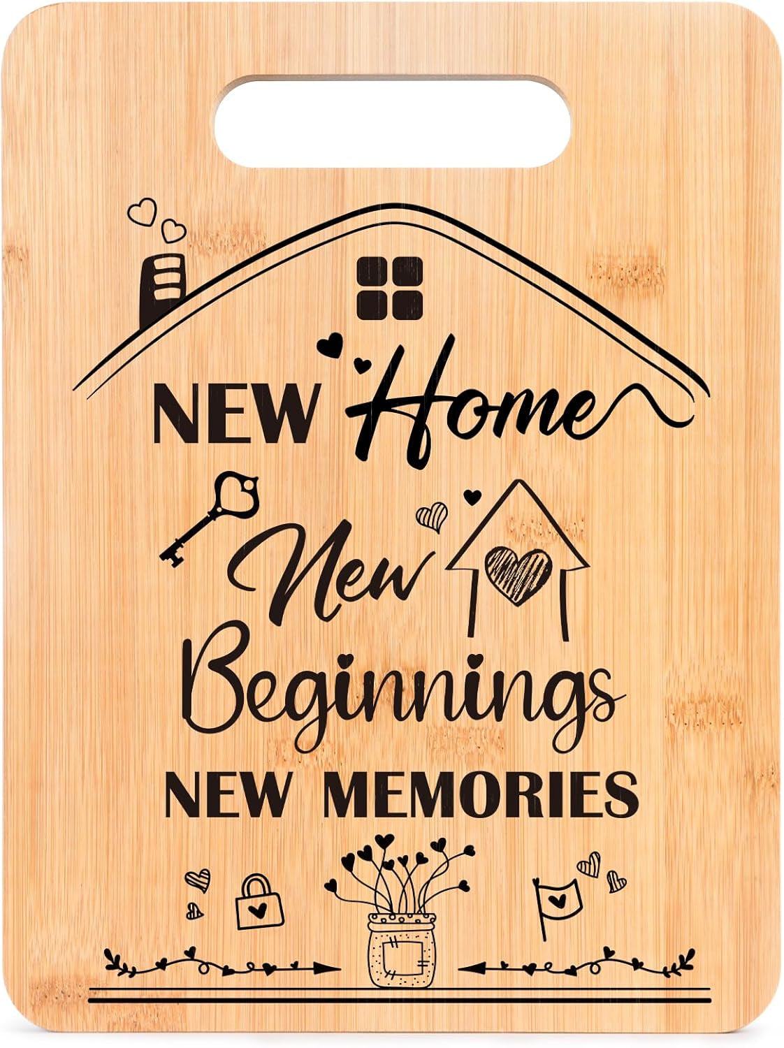 New Home Housewarming Gifts - House Warming Gifts for New Home, Bamboo Chopping Board New House Gift Ideas, New Home Essentials Cutting Board, Kitchen Gift for Couples Friend Family