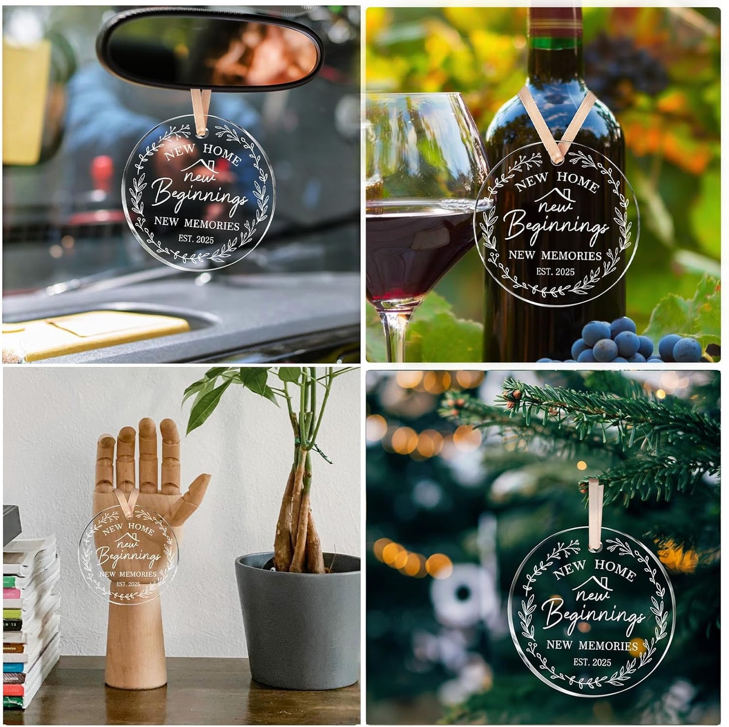 New Home Gifts, Creative round Acrylic Hanging Ornament 2025, Housewarming Gifts Ideas for Couple Friends Family