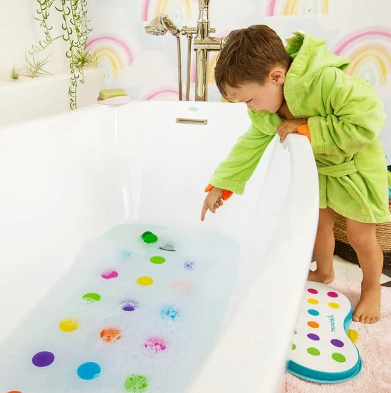 Dandy Dots Non Slip Baby Bath Mat | Colourful Bubble Bath Mat & Shower Mat | Safety Kids Bath Mat | Bath Mat with Skid-Resistant Suction Cups |Baby Essential Children'S Bath Accessories