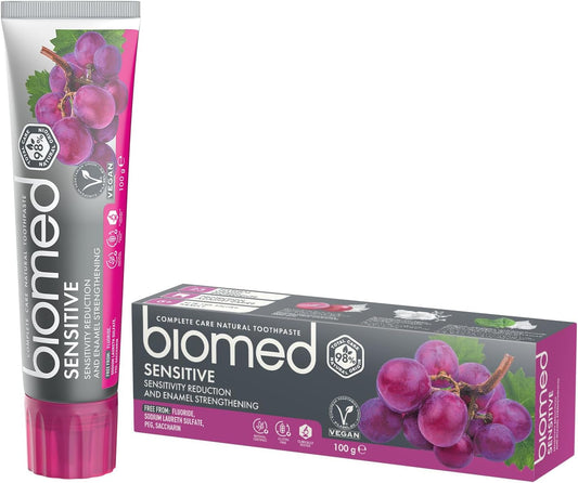 Sensitive 98% Natural Toothpaste | Sensitivity & Enamel Strengthening | Red Grape Seed Extract, Vegan, SLES Free 100G