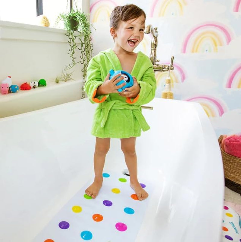 Dandy Dots Non Slip Baby Bath Mat | Colourful Bubble Bath Mat & Shower Mat | Safety Kids Bath Mat | Bath Mat with Skid-Resistant Suction Cups |Baby Essential Children'S Bath Accessories