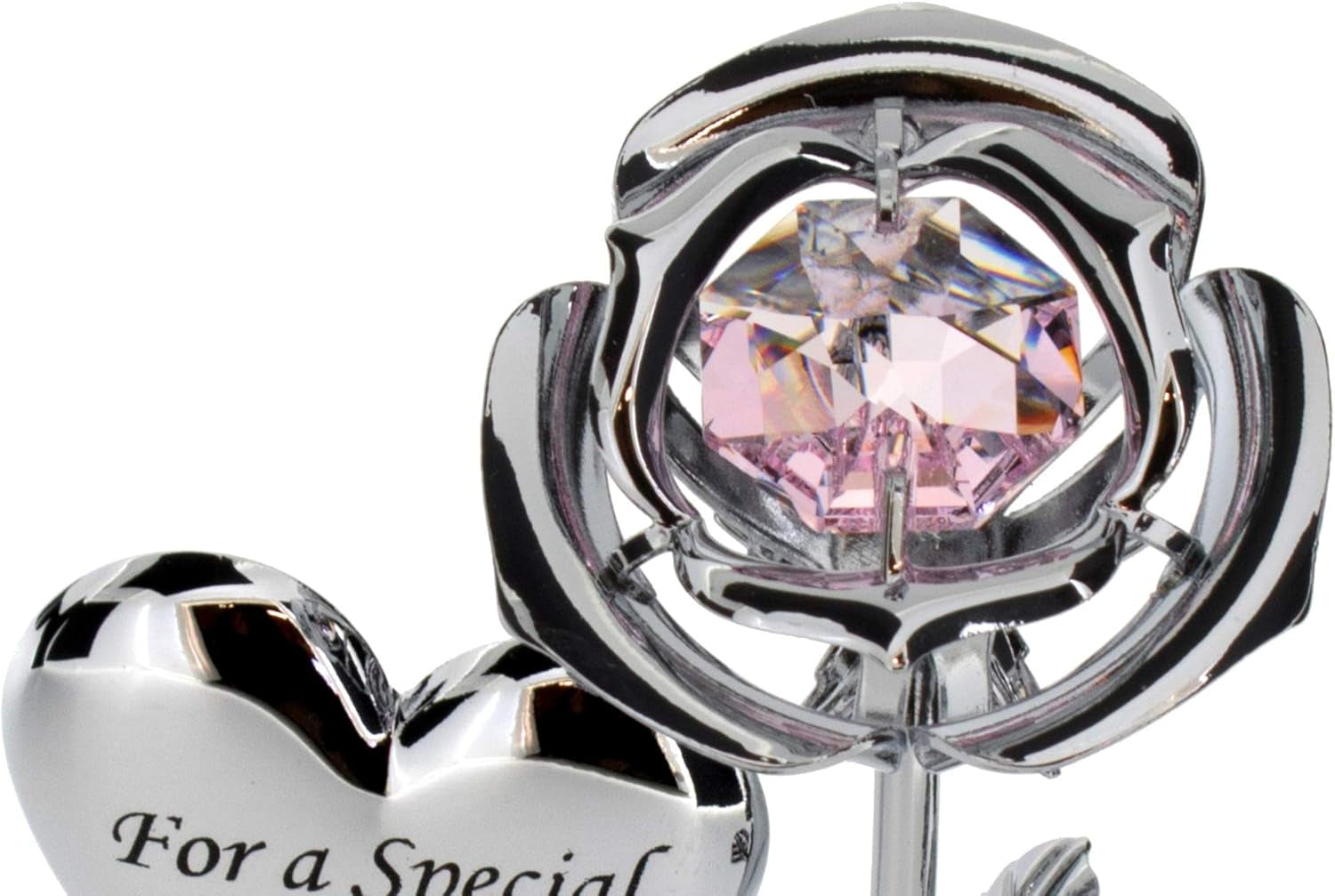 Crystal Ornament Gift Set Made with Swarovski Crystals Strass Rose Flower (For a Special Mum)