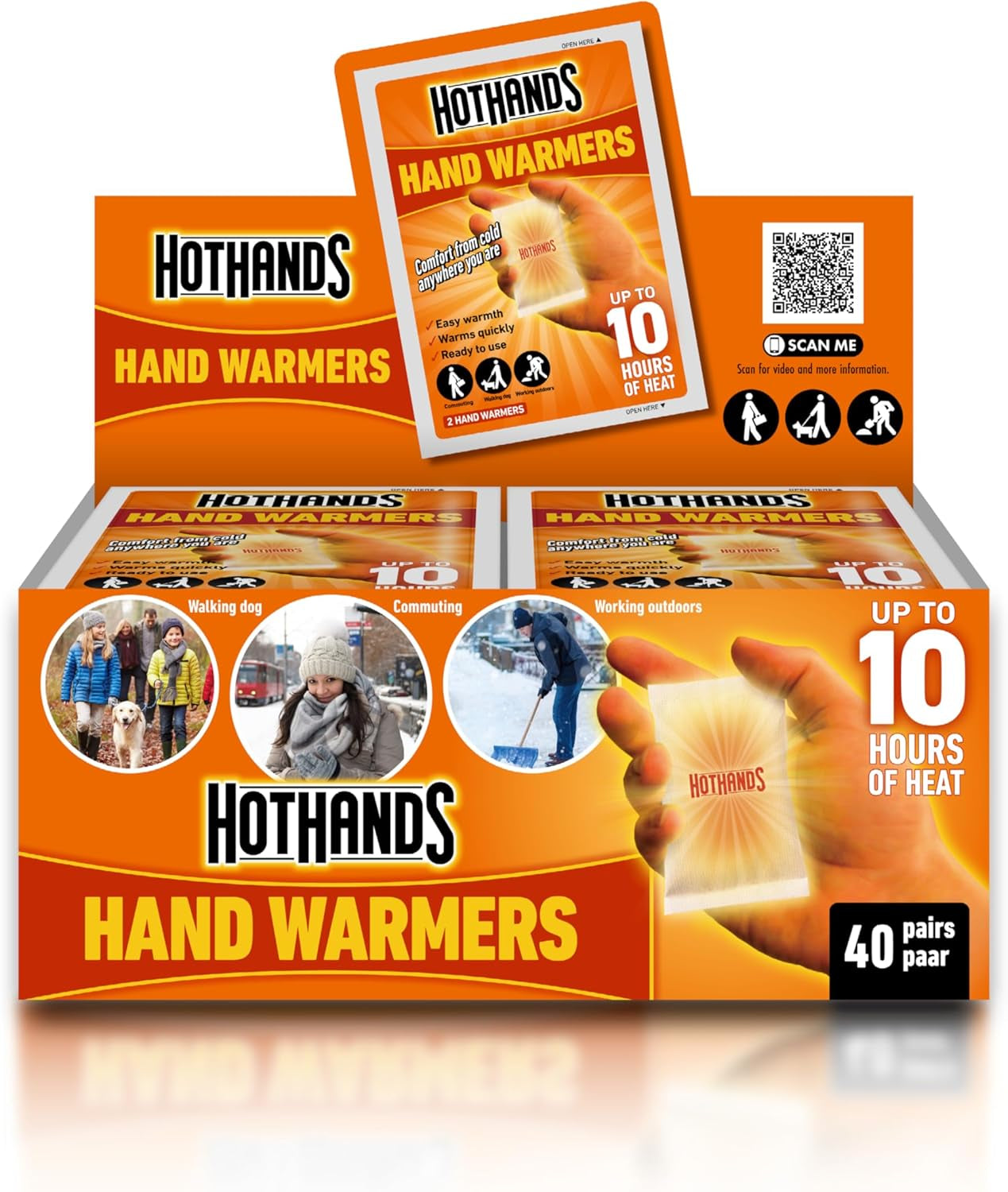 Hand Warmers - 40 Pairs - 10 Hours of Heat - Air Activated - Ready to Use, 8368342