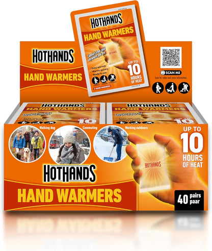 Hand Warmers - 40 Pairs - 10 Hours of Heat - Air Activated - Ready to Use, 8368342