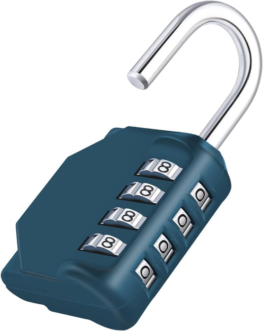 Combination Padlock for Locker, Code Padlock Outdoor or Fence Gate, Sheds, 4 Digit Number Lock for Gym Locker, School Locker (Dark Green)