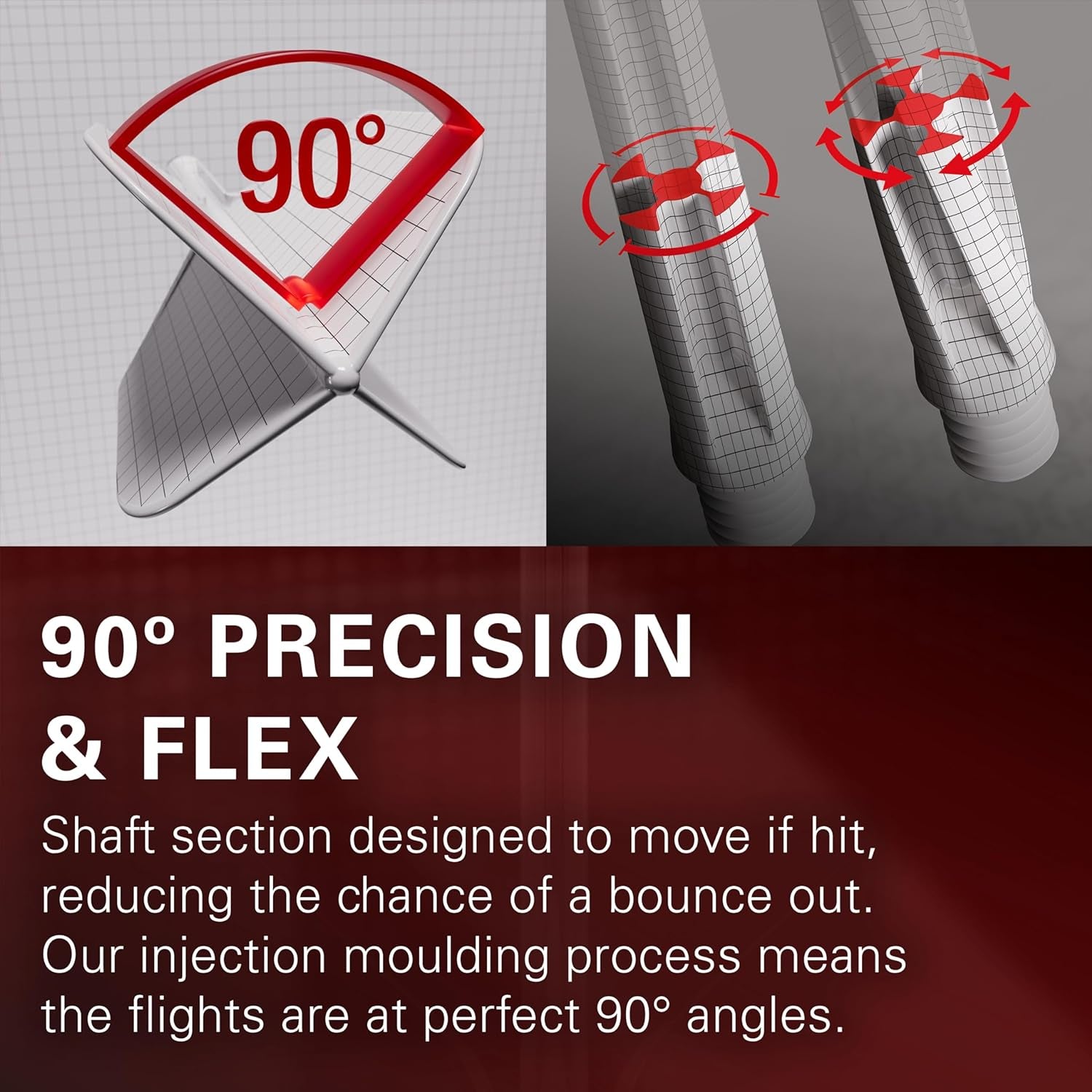 Darts K Flex Integrated Dart Flights and Shafts, No.2 | Pack of 3 K-Flex - No2, Kflex All in One Moulded Dart Flight & Stem Lengths: Short, Intermediate & Medium | Professional Dart Accessories