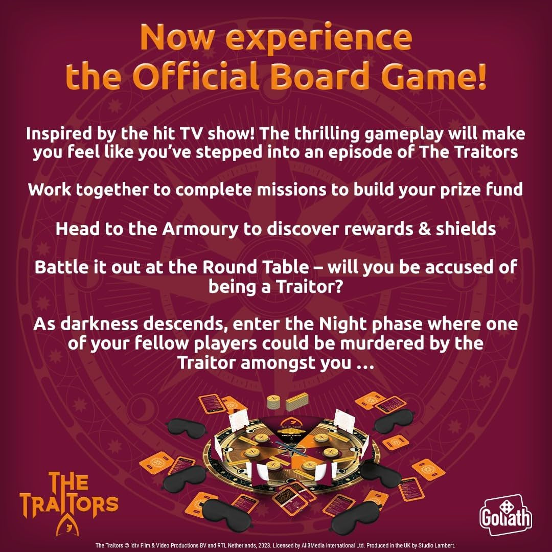 Games Presents: the Traitors - Official Board Game | Based on the Hit BBC Show | Can the Faithfuls Catch the Traitor? | for 4-6 Players | Ages 12+