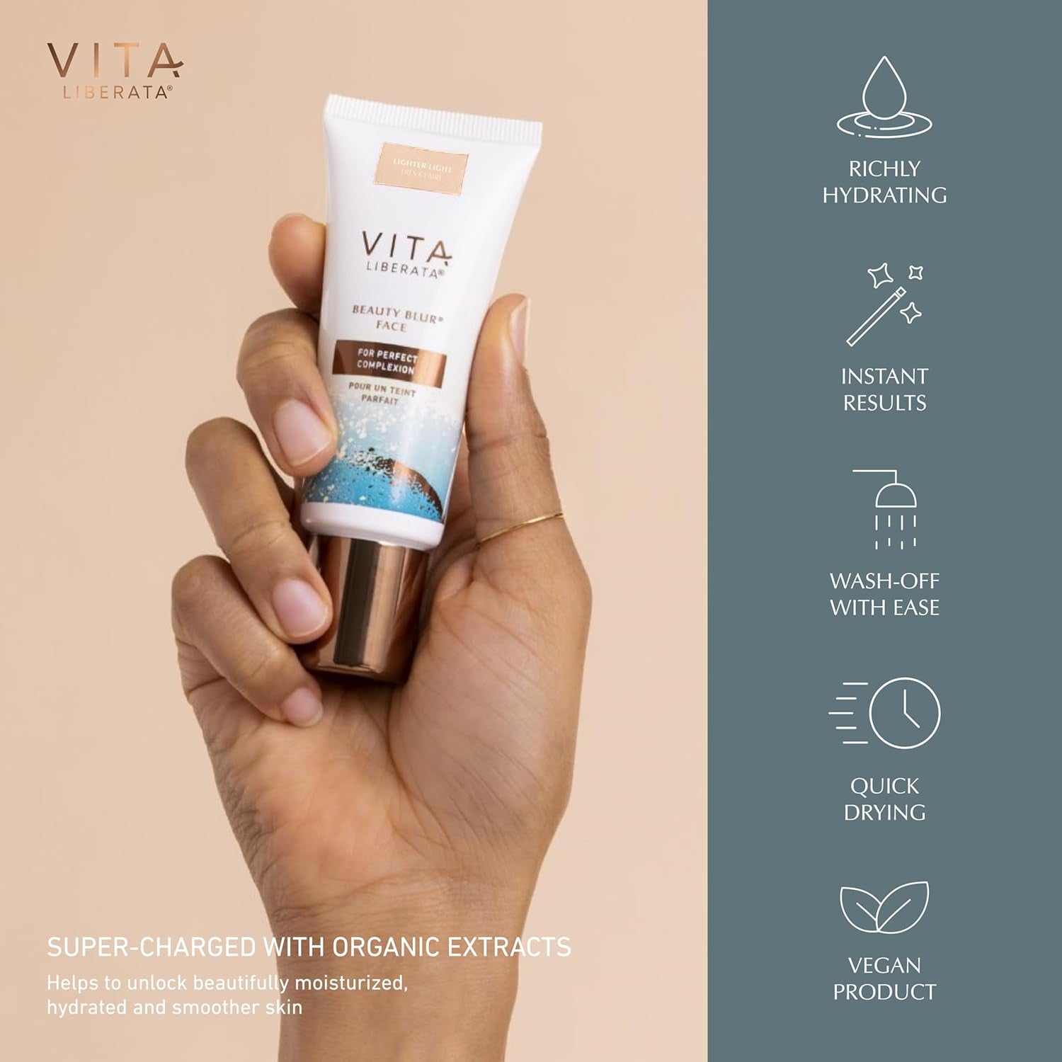 Beauty Blur Face - Lighter Light, BB Cream, Hydrating Skin Finish, Radiant Glow & Flawless Finish, 30Ml