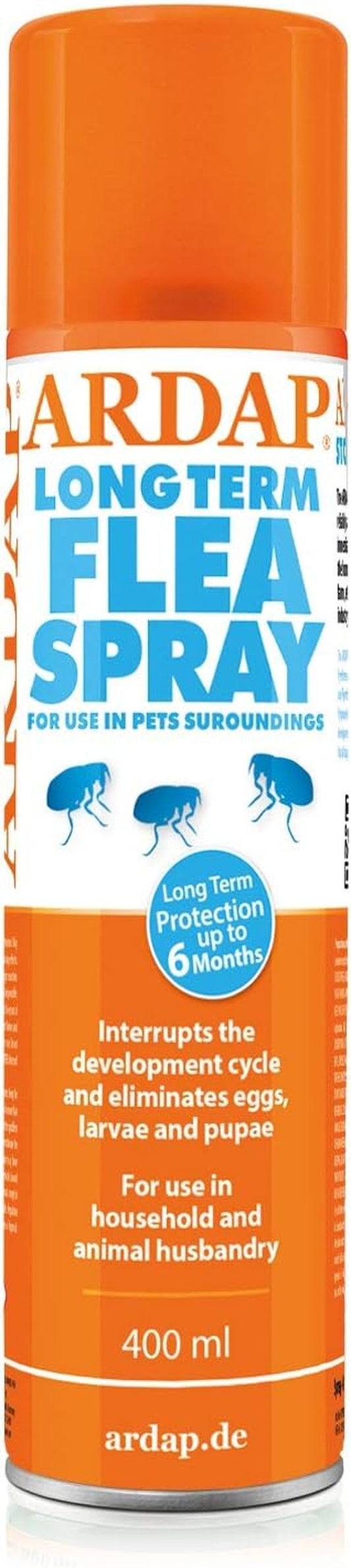 Flea Spray for the Home 400Ml - Household Flea Spray & House Flea Treatment - Flea Spray for House to Kill Fleas and Eggs - Also for Animal Environment - Flea House Spray, Long-Term Protection