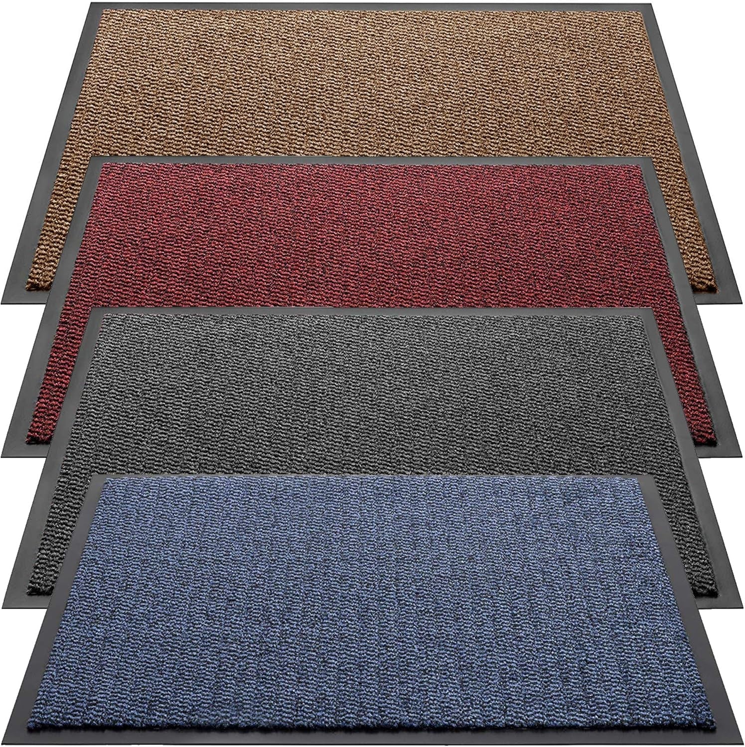 Extra Large Big Dark Light Grey Hardwearing Heavy Duty Black PVC Edge Pile Top Rubber Barrier Entrance Door Kitchen Utility Dust Floor Mats Rugs 90Cm X 150Cm