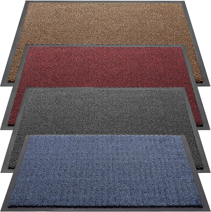 Extra Large Big Dark Light Grey Hardwearing Heavy Duty Black PVC Edge Pile Top Rubber Barrier Entrance Door Kitchen Utility Dust Floor Mats Rugs 90Cm X 150Cm