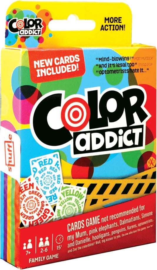 Color Addict Card Game - 110 Double Sided Colour Cards, for 2-6 Players, Fast Paced Family Fun, Great Gift for Kids Ages 7+