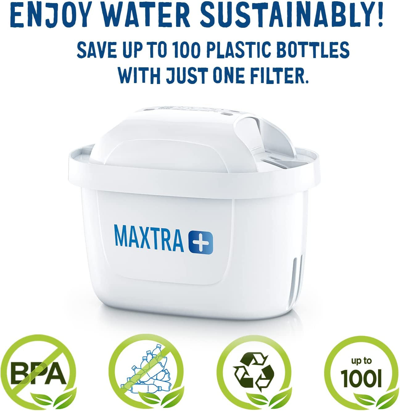 S1326 MAXTRA+ Water Filter Cartridges, Compatible with All Jugs for Chlorine and Limescale Reduction, 6 Pack