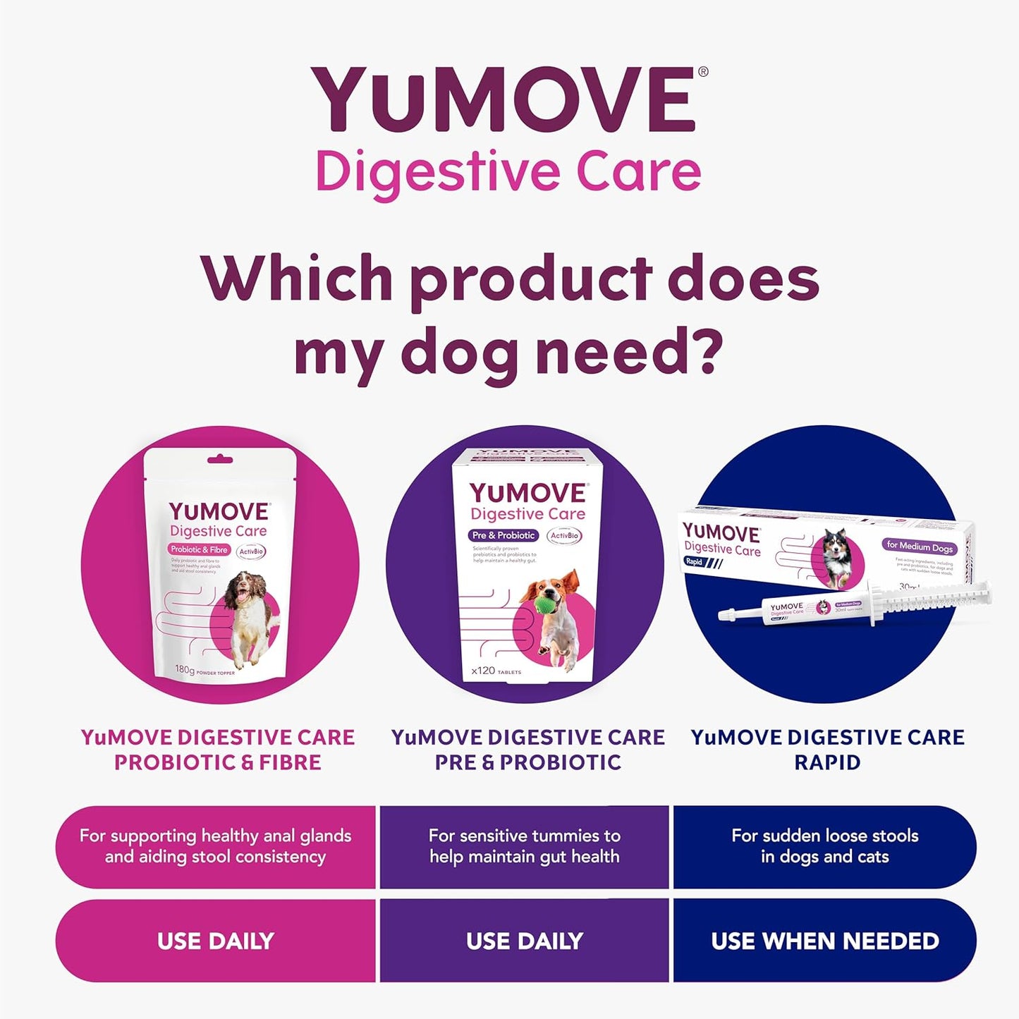 Digestive Care for All Dogs | Previously Yudigest | Probiotics for Dogs with Sensitive Digestion, All Ages and Breeds | 120 Tablets