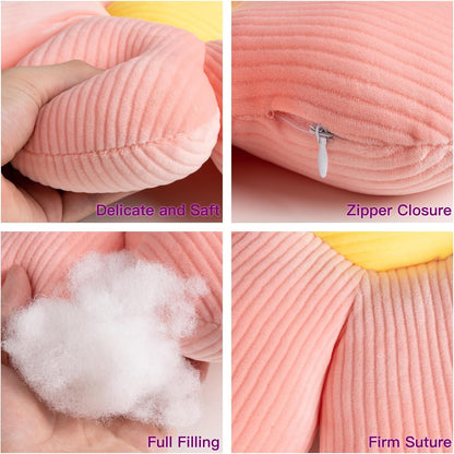 2Pcs Daisy Flower Pillow Throw Pillows, Cute Aesthetic Preppy Room Decor Flower Cushion Floor Cushions for Girls Bedroom Sofa Chair (Pink & White, 38X38Cm)