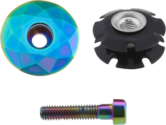 Bicycle Headset Cap Aluminium Alloy Mountain Bike Front Fork Stem Top Cap Bowl Cover with Screw for 28.6Mm Threadless Shaft and Fork