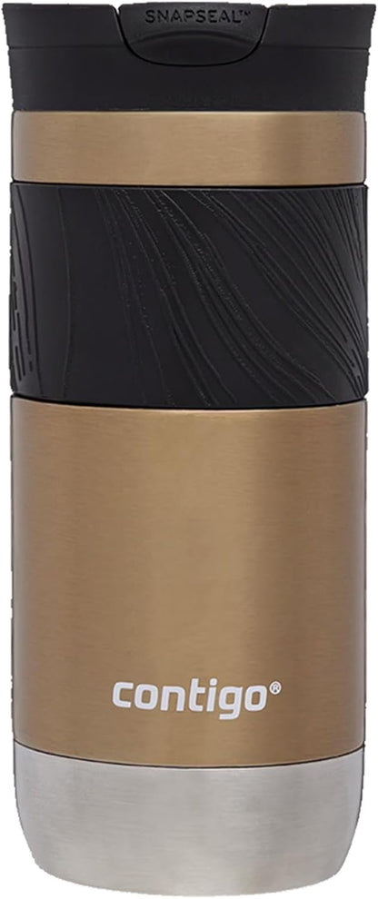Byron Snapseal Travel Mug | Stainless Steel Thermal Mug | Vacuum Flask | Leakproof Tumbler | Coffee to Go Mug with BPA Free Easy-Clean Lid