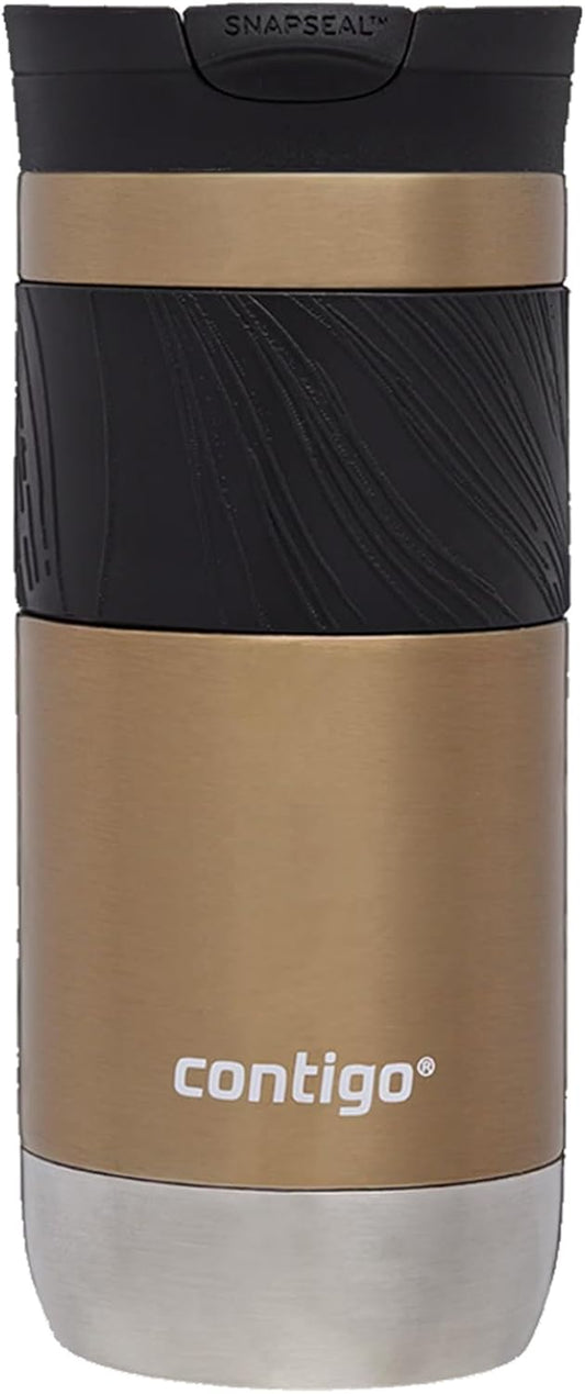 Byron Snapseal Travel Mug | Stainless Steel Thermal Mug | Vacuum Flask | Leakproof Tumbler | Coffee to Go Mug with BPA Free Easy-Clean Lid