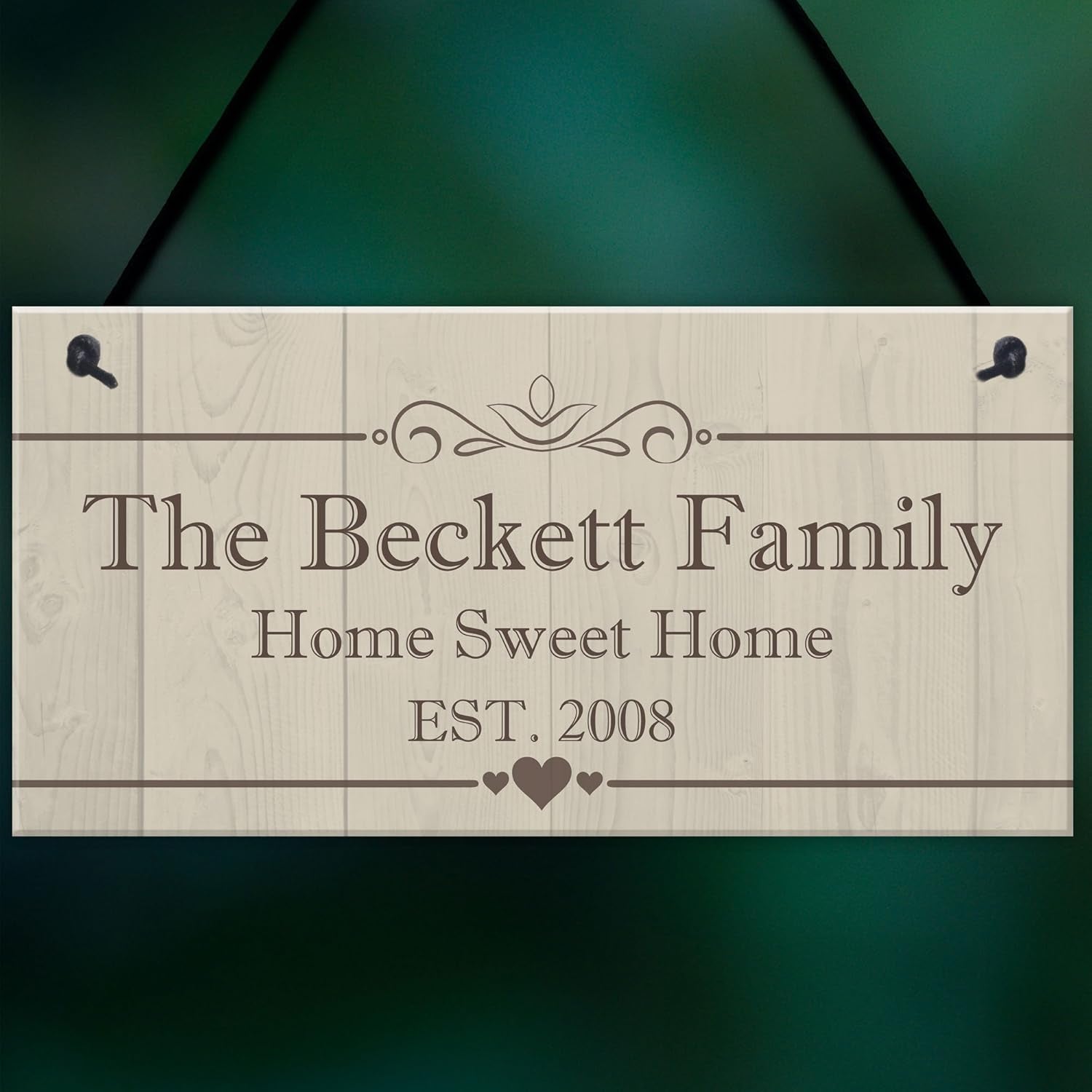 Personalised Family Name Plaque Housewarming New Home Gift Handmade Hanging House Sign