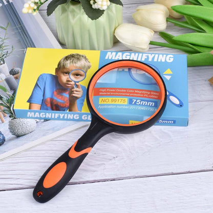 Large 10X Magnifying Glasses for Reading Handheld Magnifying Glass for Bobbies Applied to Science Books Hobby Observation Premium Soft Hand Shank for Seniors