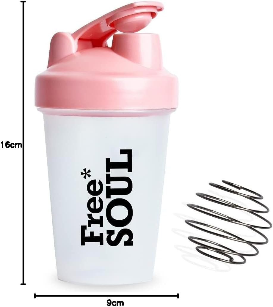 Protein Shaker Bottle 400Ml with Mixball in Pink | BPA Free Small & Easy to Grip & Temperature Safe