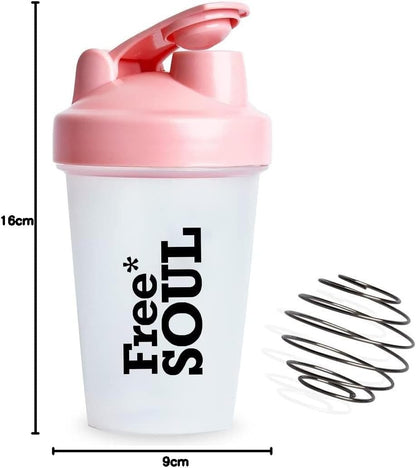 Protein Shaker Bottle 400Ml with Mixball in Pink | BPA Free Small & Easy to Grip & Temperature Safe