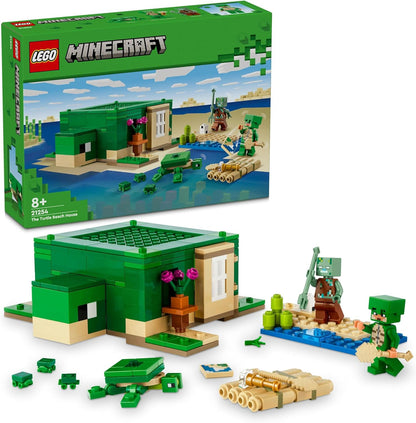 Minecraft the Turtle Beach House Animal-Care Toy for Kids, Girls and Boys Aged 8 plus Years Old, Building Set with Characters and Figures from the Game, Gift for Gamers 21254