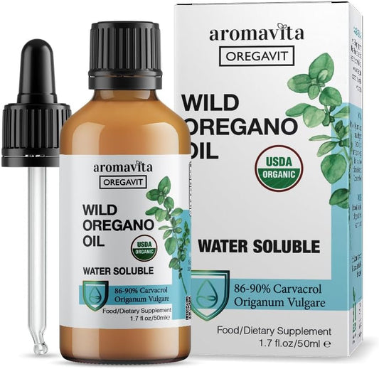 Water Soluble Wild Oregano Oil Organic Liquid Drops–Oil of Oregano for Digestive and Immune Support, Respiratory Health - Oregano Oil Drops for Mouth-For Healthy Gums and Sore Throats 1.7 Fl.Oz/50Ml