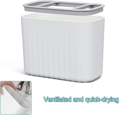 Toothbrush Holder, Multifunctional Electric Toothbrush Holder, Bathroom Easy-Store Toothbrush Caddy ​Toothpaste Razors Storage Organizer for Bathroom Countertop Vanity Counter Sink Organizer (White)