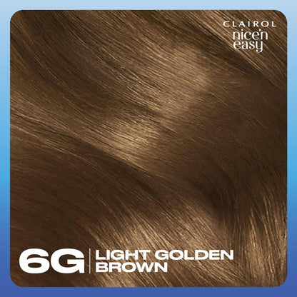 Nice'N Easy Crème, Natural Looking Oil Infused Permanent Hair Dye, 6G Light Golden Brown, 1 Count (Pack of 1)