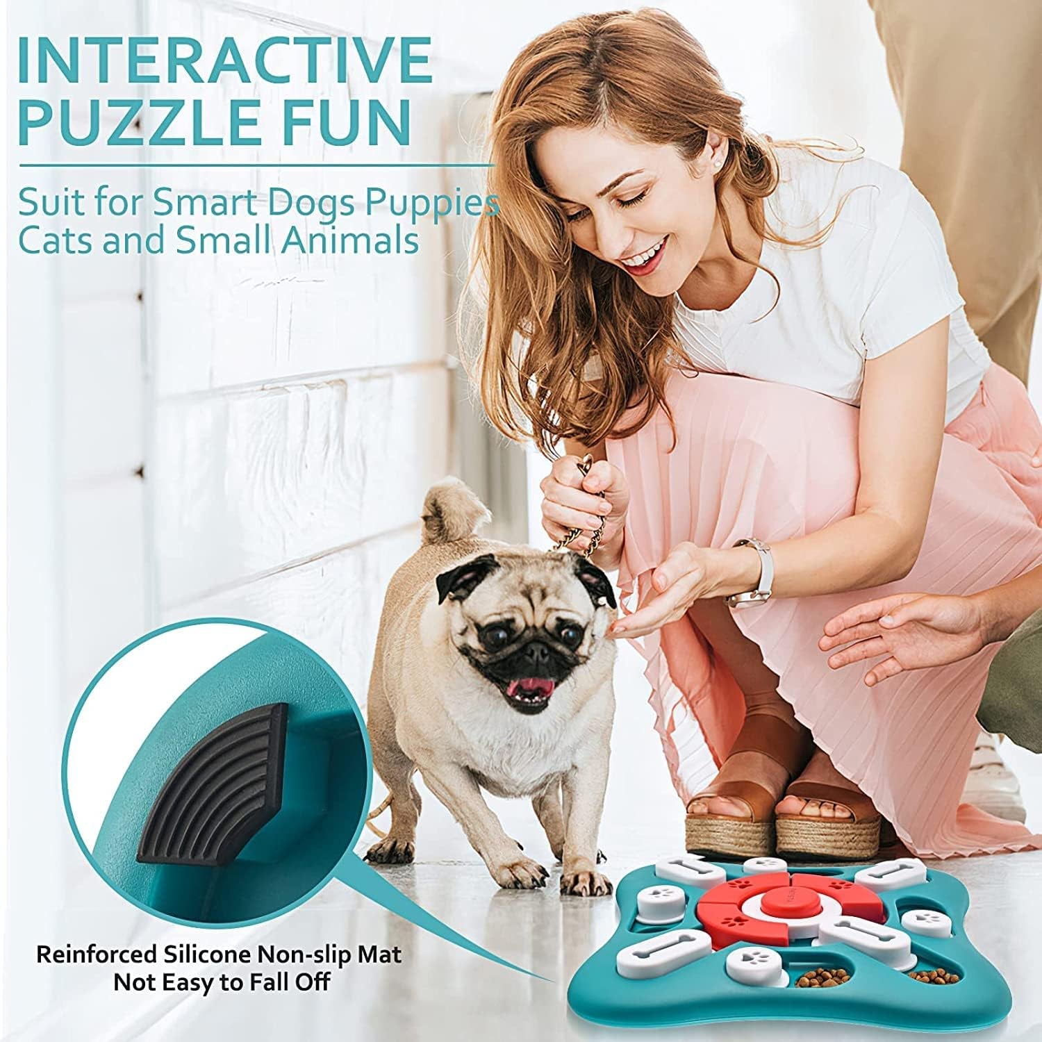 Dog Puzzle Toys, Interactive Dog Toys for Dog Birthday, Dog Toys for Boredom for Dog Puzzle, Slow Feeder Dog Bowl for IQ Training and Brain Stimulation, Dog Treat Toy Squeaky with Puppy Toys