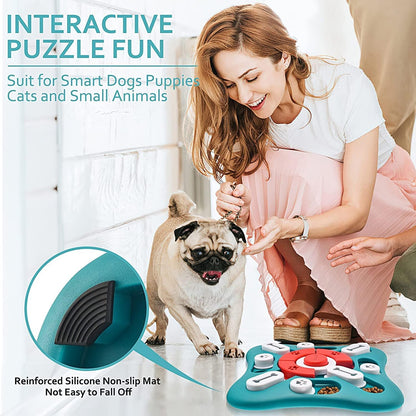Dog Puzzle Toys, Interactive Dog Toys for Dog Birthday, Dog Toys for Boredom for Dog Puzzle, Slow Feeder Dog Bowl for IQ Training and Brain Stimulation, Dog Treat Toy Squeaky with Puppy Toys