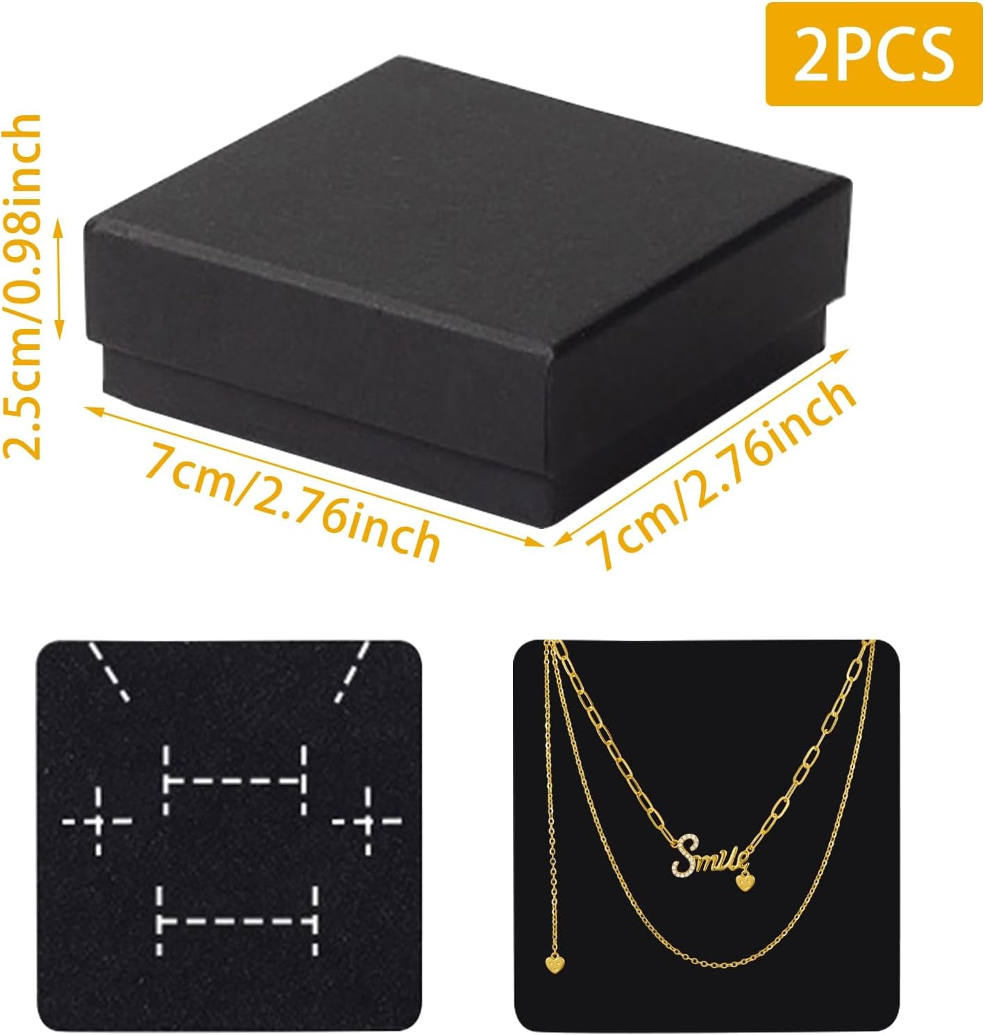 Small Jewellery Gift Box, 4 PCS Square Bracelet Boxes Cardboard Jewellery Boxes Kraft Bangle Box Storage Case for Packaging Necklace Ring Earrings Display