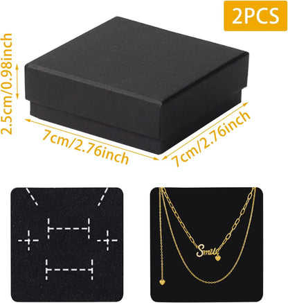 Small Jewellery Gift Box, 4 PCS Square Bracelet Boxes Cardboard Jewellery Boxes Kraft Bangle Box Storage Case for Packaging Necklace Ring Earrings Display