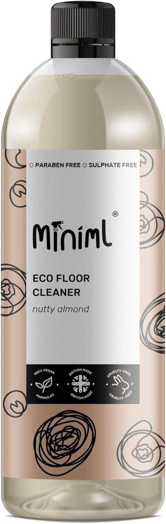 Eco Floor Cleaner Liquid 750Ml - Almond Scented Multi Purpose Hard Floor Surface Cleaner for Laminate, Tile, Wood, Patio, Pressure Washer & More - 100% Vegan & Cruelty Free Disinfectant