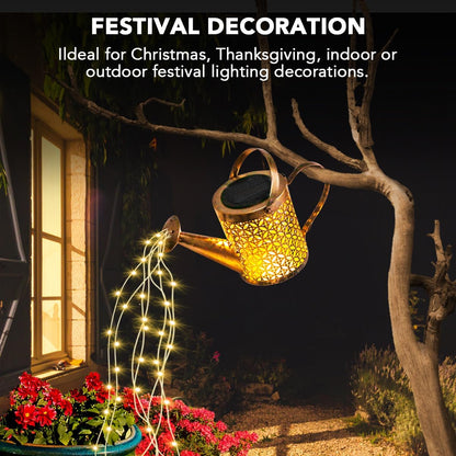 Solar Watering Can Light, LED Solar String Lights Waterproof Dual Mode Water Can Lights for Garden Patio Yard Pathway Lantern Plant Decoration