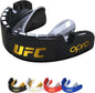 UFC Gold Level Gum Shield for Braces – Mouldable Mouth Guard with Superior Comfort & Multi-Layer Protection for Boxing, Rugby, Hockey, MMA, BJJ, & Lacrosse – with Mouthguard Case (Black/Silver)