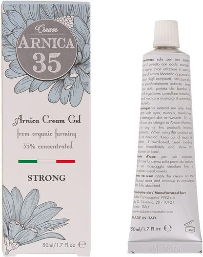 Dulàc - Arnica Cream for Bruising and Swelling 50 Ml, Rich in 35% Organic Arnica Montana Extracts, Bruise Cream Extra Strong Also Ideal for Muscle and Joint Relief, Swelling and Edema