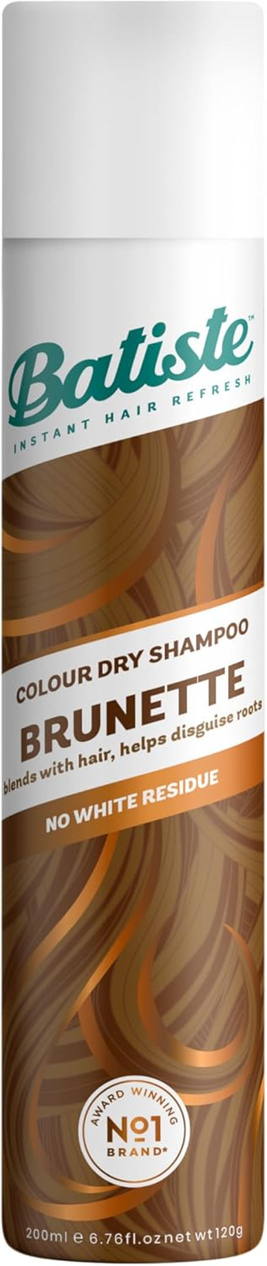 Dry Shampoo in Brunette with a Hint of Colour 200Ml, No Rinse Spray to Refresh Hair in between Washes, No White Residue for Brown Hair
