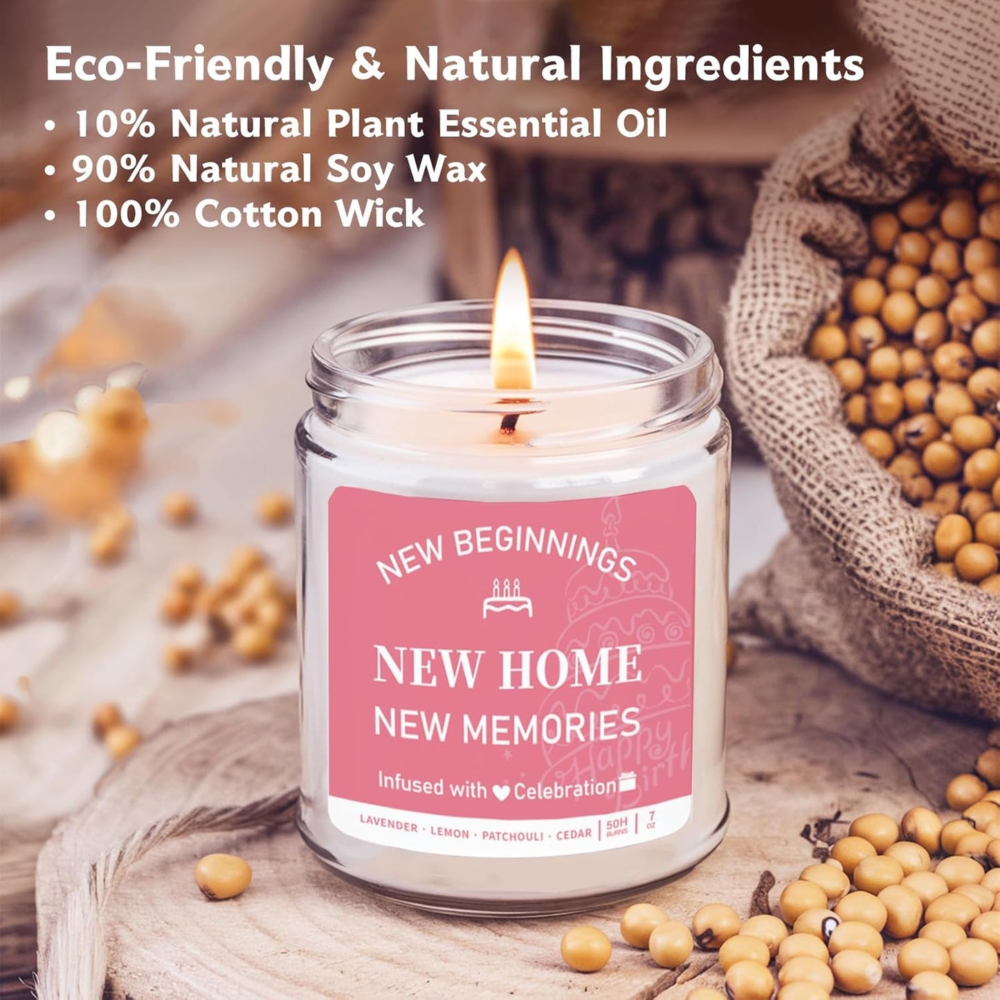 New Home Gifts - House Warming Gifts New Home, Lavender Scented Candle, New Apartment Warming Gifts, New Home Gifts for Couples,New Home Gifts for Friends, Sisters, Colleagues