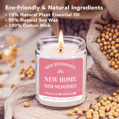 New Home Gifts - House Warming Gifts New Home, Lavender Scented Candle, New Apartment Warming Gifts, New Home Gifts for Couples,New Home Gifts for Friends, Sisters, Colleagues