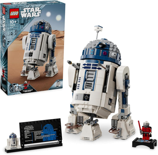 Star Wars R2-D2 Model Set, Buildable Toy Droid Figure for 10 plus Year Old Kids, Boys & Girls, with 25Th Anniversary Darth Malek Minifigure and Decoration Plaque, Memorabilia Gift Idea 75379