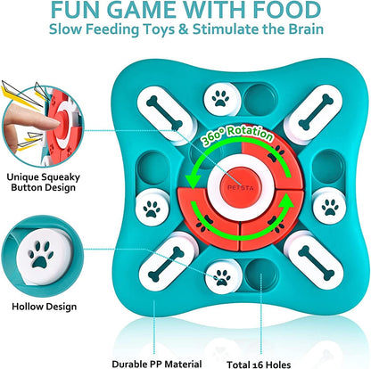 Dog Puzzle Toys, Interactive Dog Toys for Dog Birthday, Dog Toys for Boredom for Dog Puzzle, Slow Feeder Dog Bowl for IQ Training and Brain Stimulation, Dog Treat Toy Squeaky with Puppy Toys