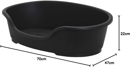 Plastic Dog Bed, Black, Small (60 Cm)
