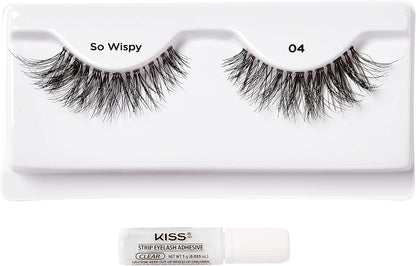 Lash Couture so Wispy Collection 1 Pair of Volumizing Fake Lashes, Style 04, with Tapered Ends and Aloe Infused Lash Glue