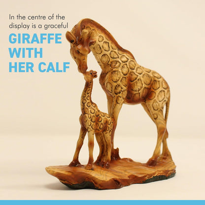 Eye Catching Free Standing Graceful GIRAFFE and CALF Decorative ORNAMENT | Giraffe Gifts for Women Men Girls Boys Giraffes Lover Gift Birthday Friendship Gifts Present Animal Lover Gift