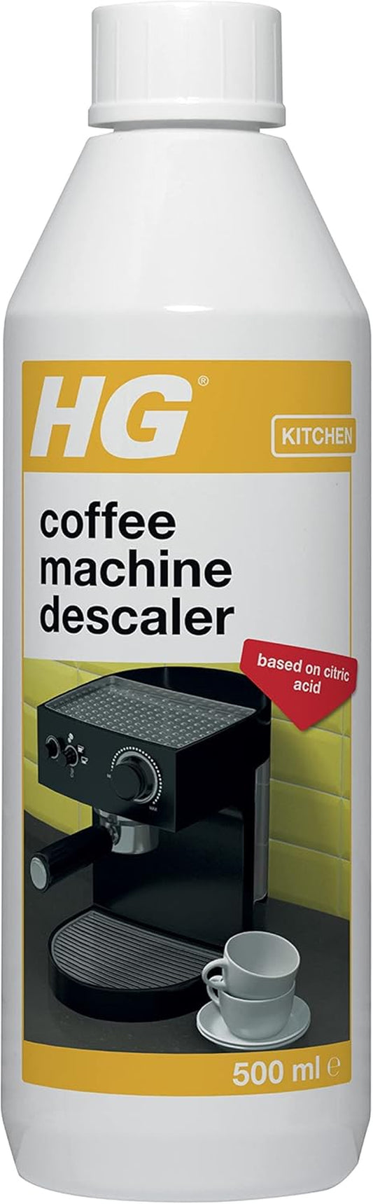 323050106 Coffee Machine Descaler, Tough Scale Remover for Espresso, Easy Maintenance to Prevent Blockages, Biodegradable & Odourless Citric Acid Formula, White, 500 Ml, Pack of 1